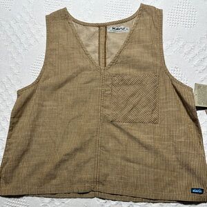 Kavu Vacay Brown Striped Canvas Tank - XL - organic cotton